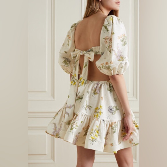 ZIMMERMAN Jeannie Puff Sleeve Mini Dress - Picture 2 of 4